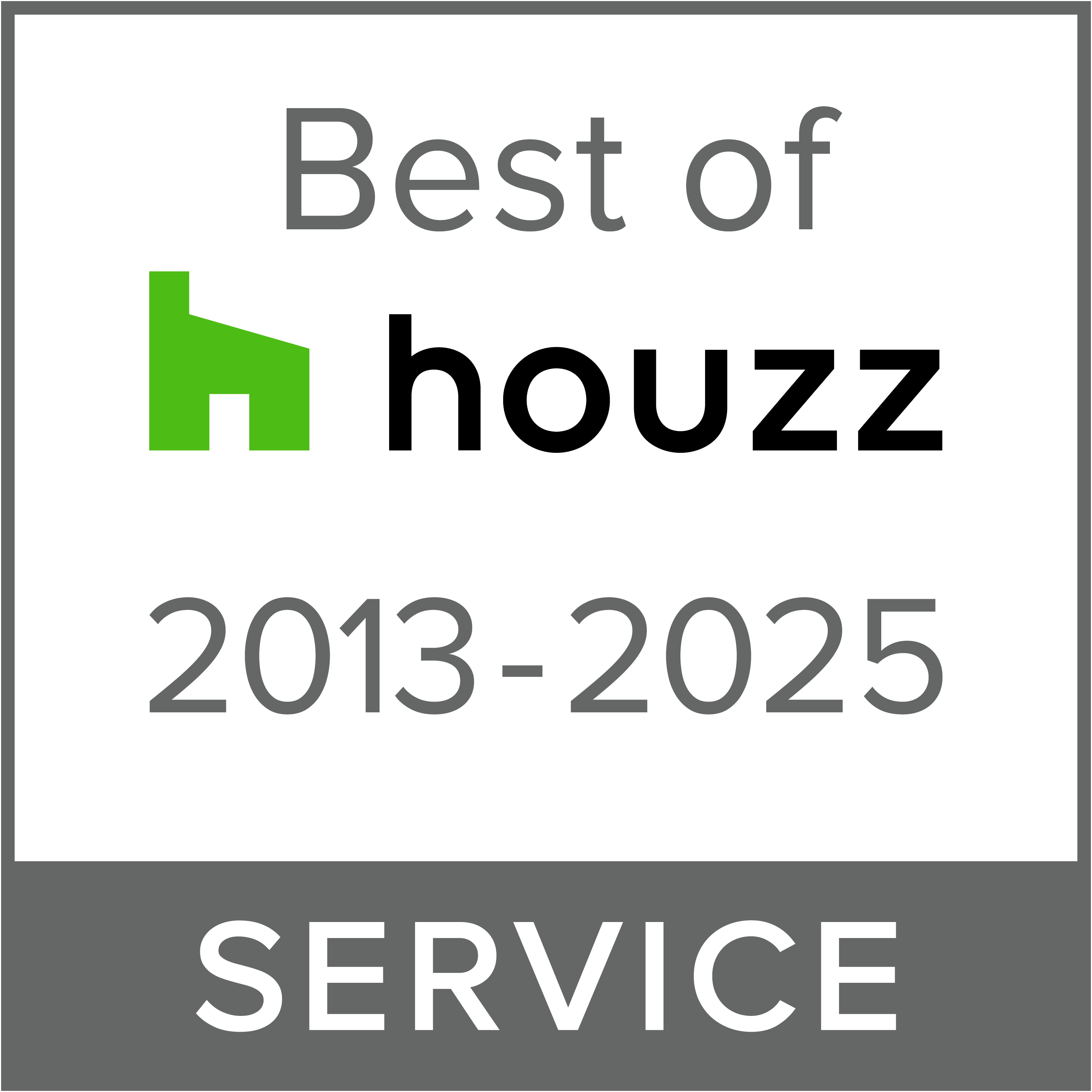 Houzz 2013-2025 award