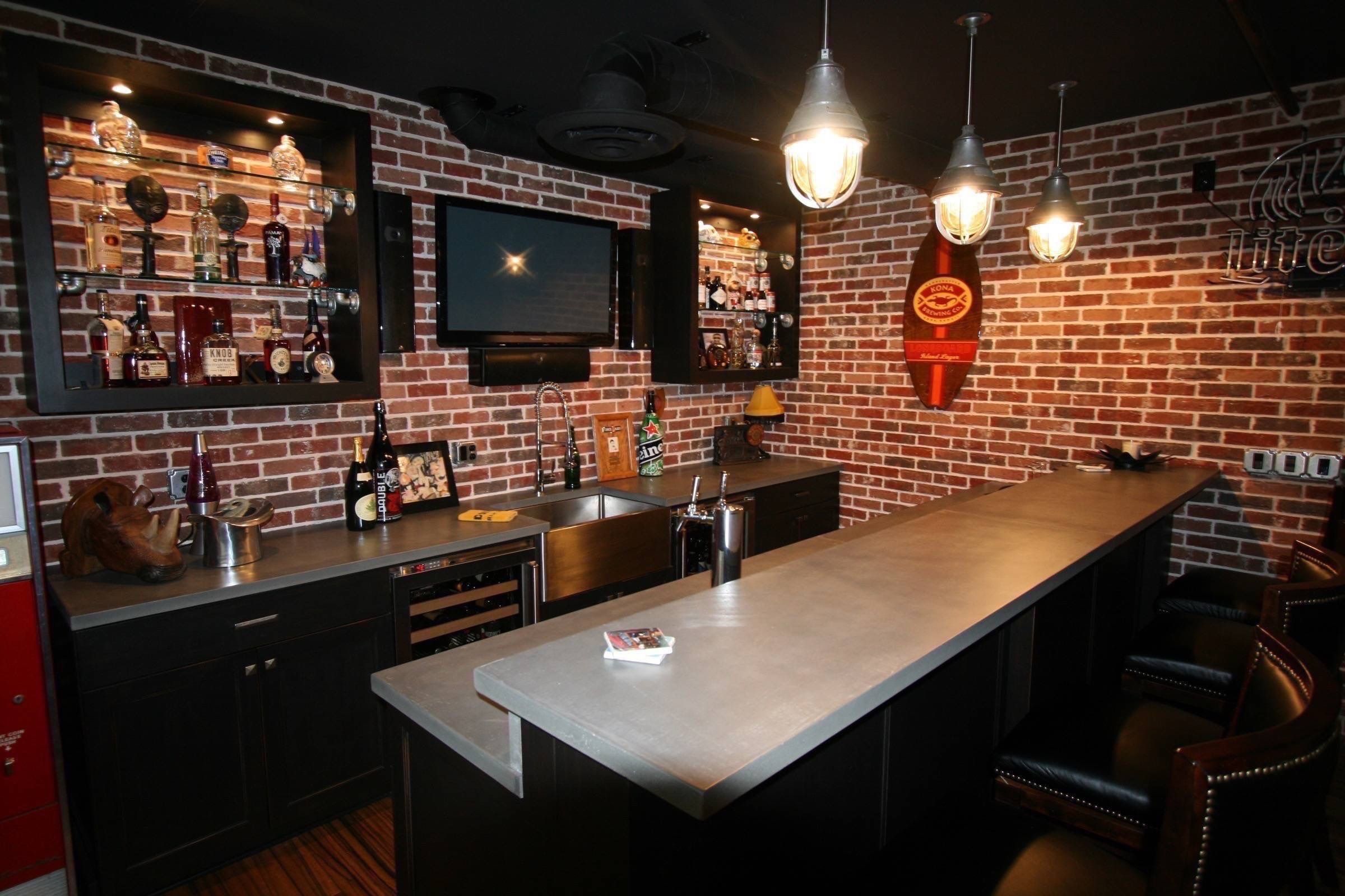 Basement wet-bar designed for a true pub-like experience