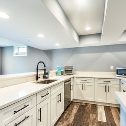 Basement Remodel - White Cabinets