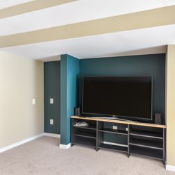 Basement Remodel - Contemporary style Living room, Beige Walls  