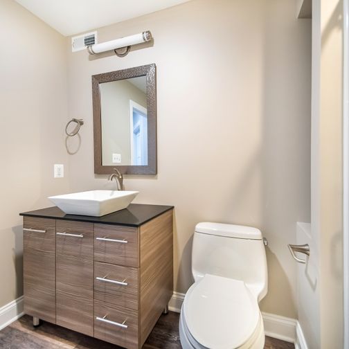 Half Bathrooms for your basement | BasementRemodeling.com ideas