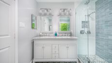 Basement Finishing with a Bold Bathroom 