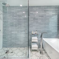 Basement Finishing with a Bold Bathroom 