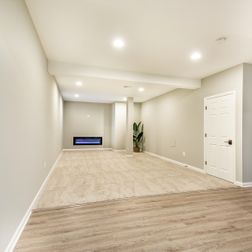 Transitional Dark Basement Wetbar - Lorton, VA, 