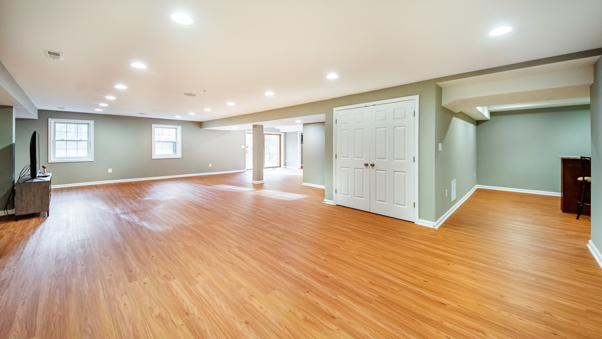 Finished Basement with Wetbar and Cinema Room in Bowie, MD