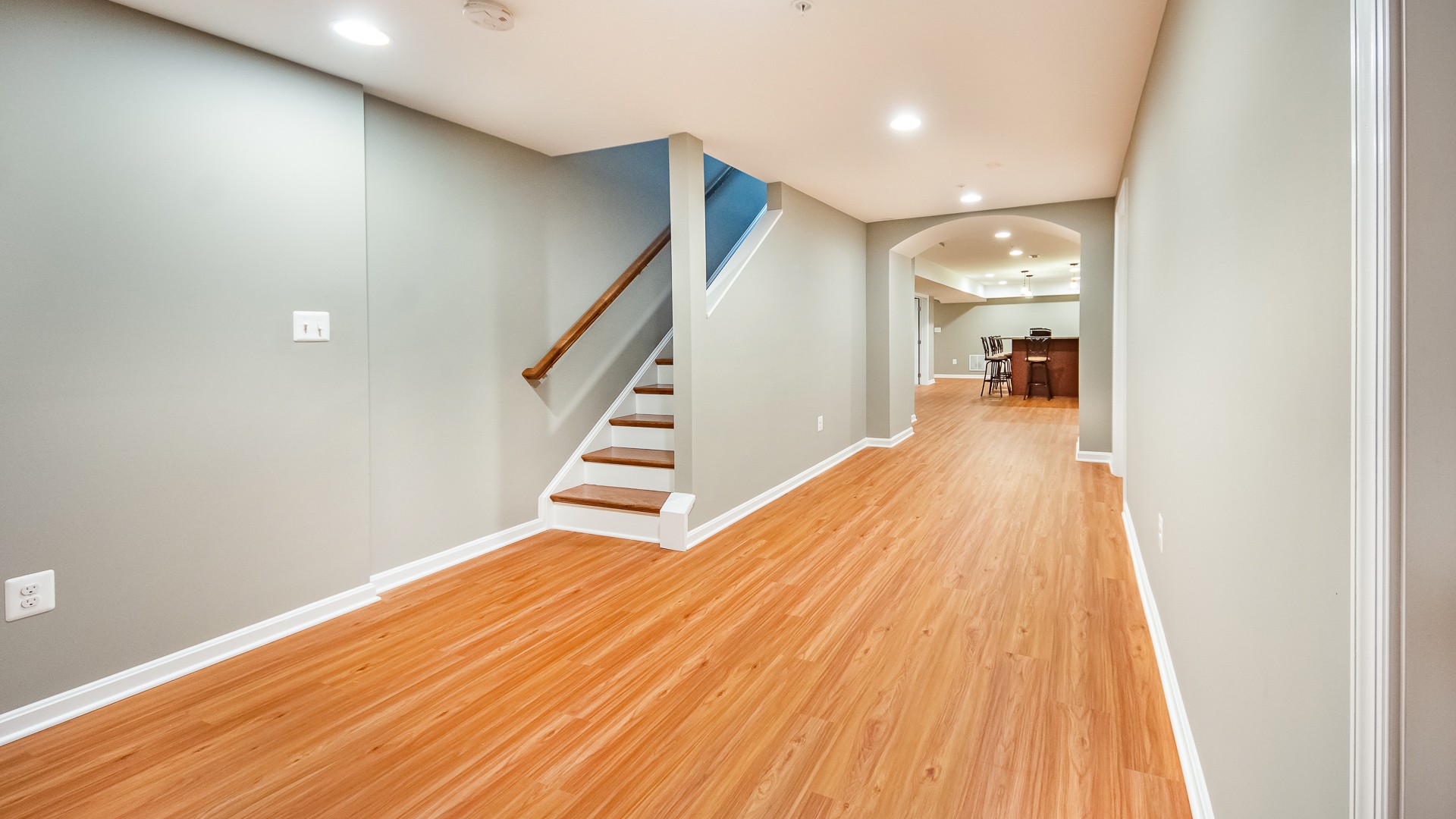 Finished Basement with Wetbar and Cinema Room in Bowie, MD
