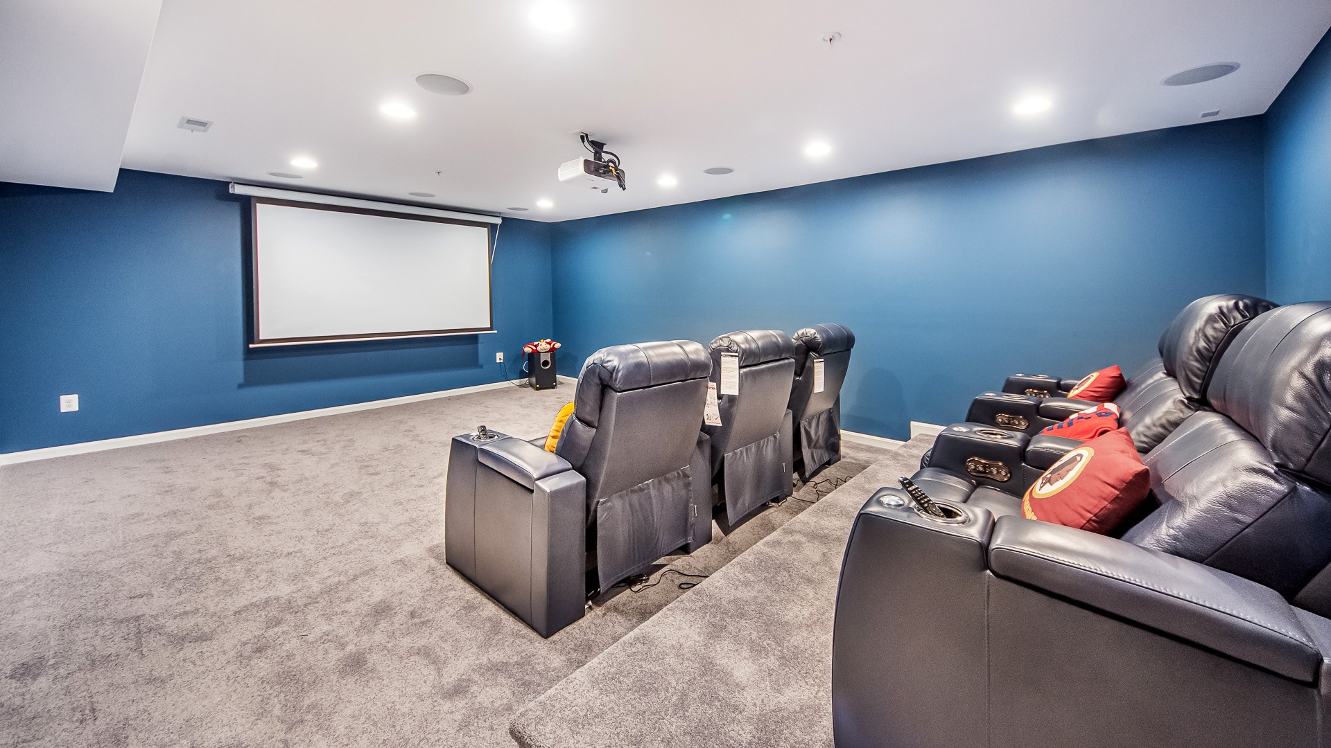 Finished Basement with Wetbar and Cinema Room in Bowie, MD