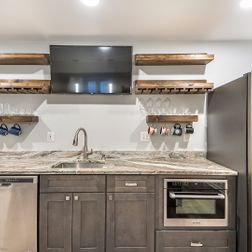 Basement Remodeling with a nice wet-bar and new walk-out in Washington, DC, Washington, DC