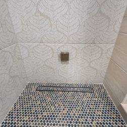 Basement design and remodeling with steam shower and home theater., Davidsonville, MD