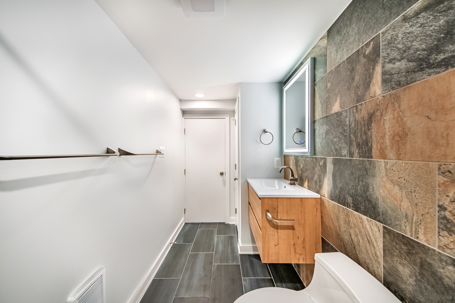 Photo inspiration: Gallery Detail: Finished Basement With A Kitchen And Exposed Brick Walls