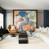 Sophisticated basement retreat with a marble-topped bar and a moody stone fireplace in Lutherville, MD, Lutherville, MD