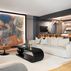 Sophisticated basement retreat with a marble-topped bar and a moody stone fireplace in Lutherville, MD, Lutherville, MD