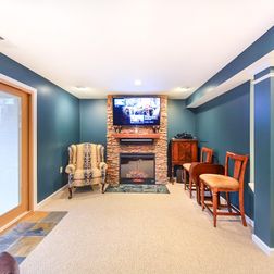 Basement Remodeling - Traditional Fireplace