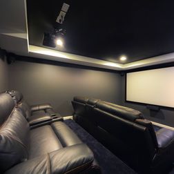 Basement Remodeling - Movie theater in black